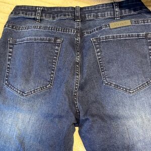 Cowgirl Tuff Western high wasted Stretch Trouser Blue Wide Leg Jeans